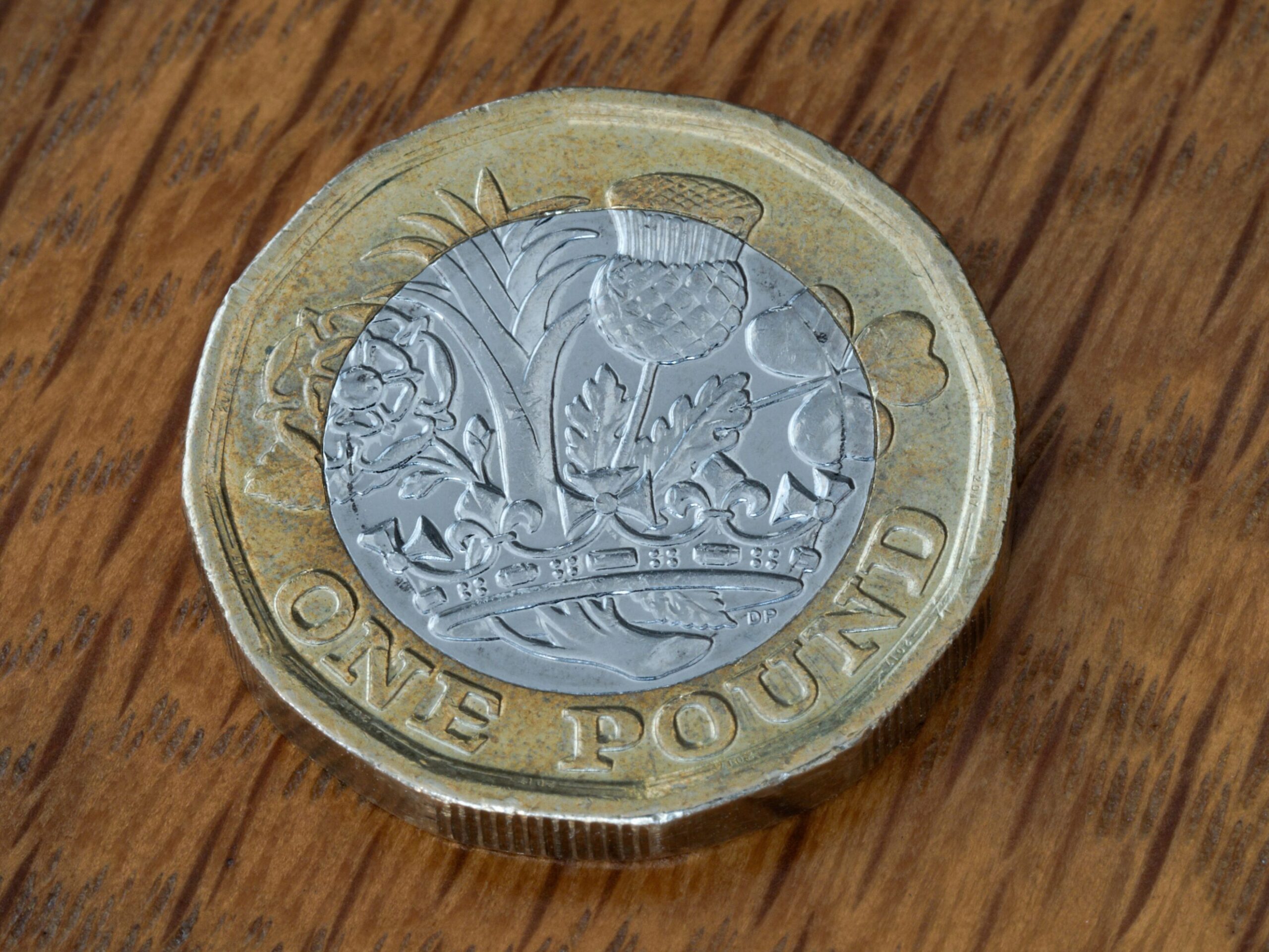 Modern 12-sided bimetallic United Kingdom one-pound coin